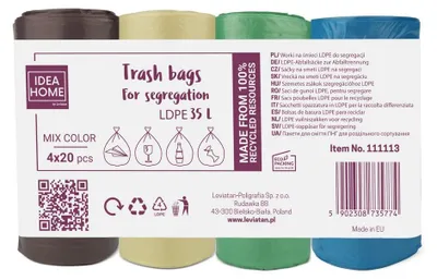 Obrázok produktu pre Ldpe Segregačné Vaky 35L Mix 4X20Ks