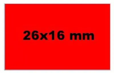 Imagen del producto de Etiquetas rectangulares fluorescentes de color rojo, de larga duración y alta visibilidad. Paquete de 6 rollos