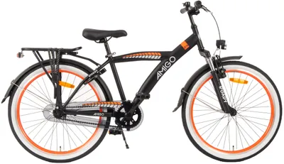 Produktbild von AMIGO Kinderfahrräder Jungen Roady 24 Zoll 38,5 cm Jungen Rücktrittbremse Schwarz/Orange