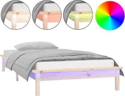 Immagine prodotto di vidaXL Letto in legno massiccio con LED 100x200 cm