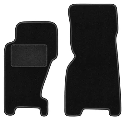 Produktbild von Velours-Fußmatten Vorne für Jeep Grand Cherokee WJ 1998-2004 (Geländewagen) – 2-tlg, Schwarz, passgenau – Wielganizator LUX