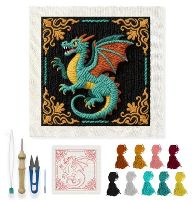Punch-Nadel-Set Drachenmuster DIY Stickerei Anfänger