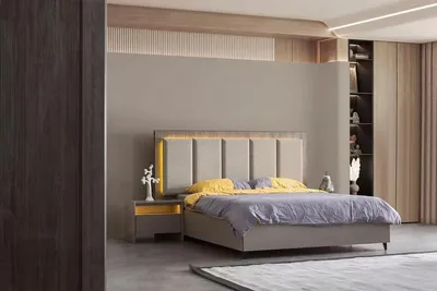 Produktbild von Schlafzimmer Komfortbett Luxusbett Bett Moderne Betten Set Nachttische 3tlg