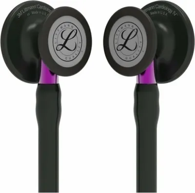 Image de 3M Littmann Cardiology IV 6203 Black Finish Edition, stéthoscope cardiologique, noir / violet