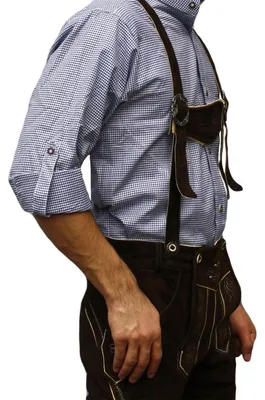 Produktbild von Trachtenhemd mit Stehkragen für Trachtenlederhosen kariert, Farbe:Dunkelblau, Größe:M