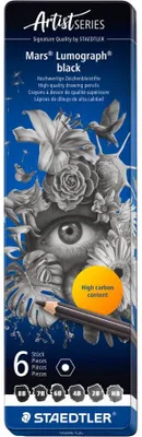Produktbild von STAEDTLER Bleistift Mars Lumograph black 6er Metalletui
