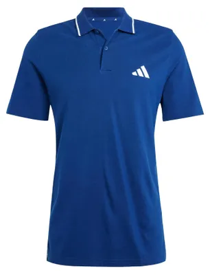 Zdjęcie produktu dla Koszulka polo męska adidas Essential Three Stripes, pikowana, granatowa/biała, rozmiar S