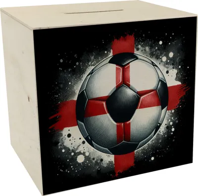 Produktbild von Fußball Englische Flagge Spardose aus Holz