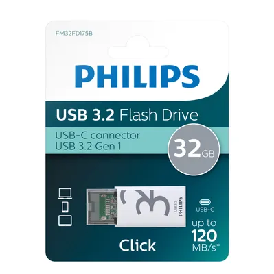 Produktbild von Philips USB 3.2 32GB Click Series Gen 1 USB-C
