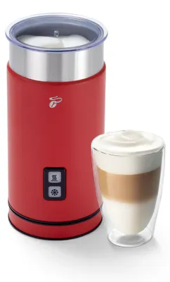 Produktbild von Tchibo elektrischer Milchaufschäumer, Antihaftbeschichtung, warmer und kalter Milchschaum, für Latte Macchiato, Cappuccino und Kakao, Edelstahlgehäuse