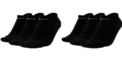 Produktbild von Nike Everyday Baumwolle Lightweight No Show SX7678 Sneakersocken 6 Paar - Farbe: 6 Paar schwarz - Größe: 38-42