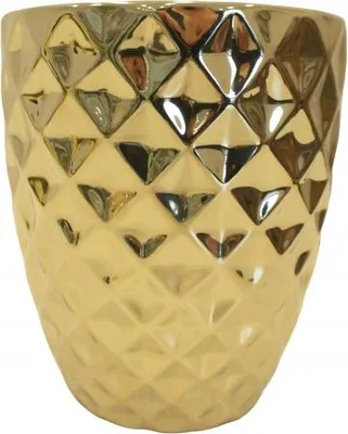 Zdjęcie produktu dla Doniczka ceramiczna osłonka wazon złota gold H15