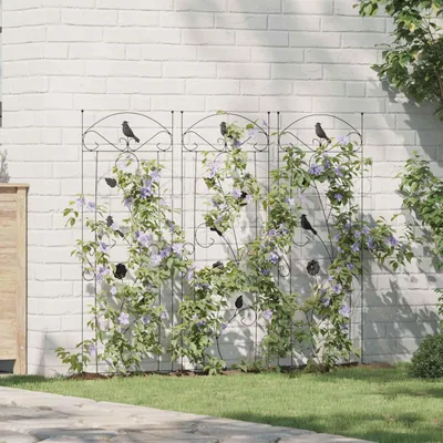 Produktbild von "Schlussverkauf" Gartenzaun 3 Stück - moderne-desgin - Schwarz 110x40 cm Stahl  C16110