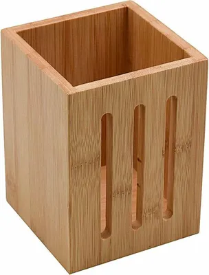 Zdjęcie produktu dla Pojemnik na przybory kuchenne Versa 10 x 13,5 x 10 cm bambusowy