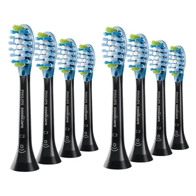 Produktbild von Philips Sonicare C3 Bürstenköpfe HX9048/33 8 Stück Schwarz Premium Plaque Defence Ersatzbürsten