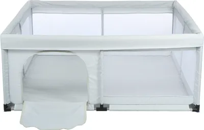 Zdjęcie produktu dla Kojec dla dzieci 150x150x55cm Namiot dla dzieci do zabawy wewnątrz lub na zewnątrz Kojec do raczkowania z oddychającą siatką, szary