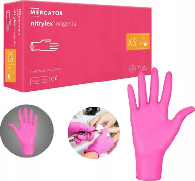 Zdjęcie produktu dla Rękawice Nitrylowe 100 szt. 6-XS Nitrylex Magenta