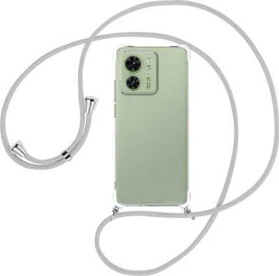 Produktbild von Handykette Backcover-Schutzhülle mit Band (Metall silberfarben) für Motorola Edge 40 5G (6.55'') - silbergrau