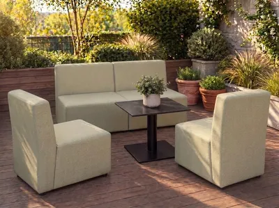 Produktbild von Garten Lounge Set GOLD – Outdoor Möbel Set mit Sofa, Sesseln, UV-beständig und wasserabweisend