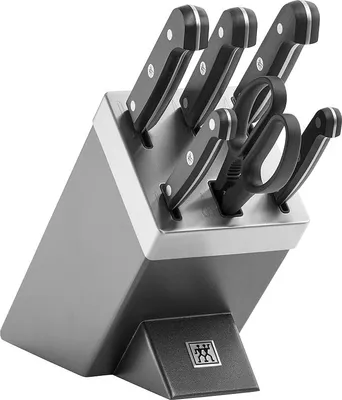 Imagen del producto de Silecomplaza Gourmet, bloque de cuchillos autoafilables, juego de 7 piezas, fabricado en Alemania