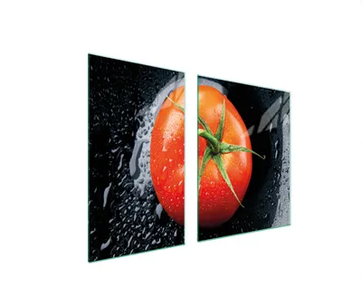 Produktbild von Glasplatte und Schneidebrett 100x52 Tomate