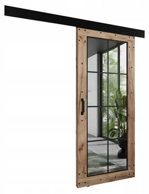 Produktbild von KierMoebel Schiebetür Komplettset ADIO 6, Wohnzimmer Schiebetür Craft Gold 96x205x3,2 cm