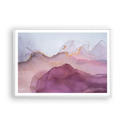 Produktbild von Gerahmtes Poster - Weißer Rahmen - Marmor Pink Violett - 100x70 cm - Wand Bild - Wanddeko - Wandbilder - Kunstposter - Wandposter - Bilderrahmen - Bilder - Kunstdruck - P2WAA100x70-4668
