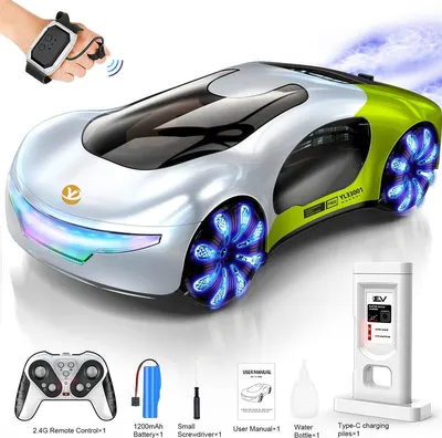 Produktbild von Ferngesteuertes Auto 360¡«Drift Stunt RC-Auto mit Ladestation, 2,4 GHz 4WD Doppelspritzfunktion fuer Erwachsene und Kinder ab 3 Jahren, Geburtstagsgeschenk, Spielzeug, Gruen