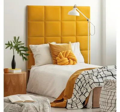 Produktbild von Wandkissen Matt Velvet schwefelgelb Samt-Optik 30 x 30 cm
