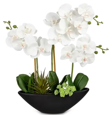 Productafbeelding van Kunstplant orchidee in keramische pot voor decoratie