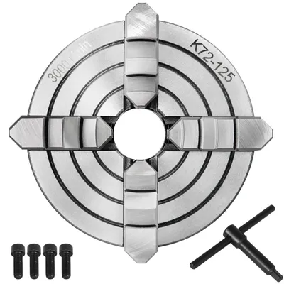 Zdjęcie produktu dla obcimka stołowa - obcimka stołowa z żelaza - płyta obcimkowa - obcimka tokarska - płyta obcimkowa 4-szczękowa - średnica 125 mm