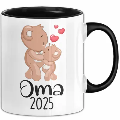 Produktbild von Trendation - Du Wirst Oma 2022 Tasse Geschenk Schwangerschaft Verkünden Großmutter Überraschung Baby Kaffeetasse Oma (Schwarz)