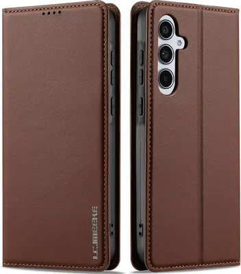 Immagine prodotto di Custodia magnetica in pelle flip per Samsung Galaxy A26 / A17 5G/4G, con slot per schede e funzione stand Marrone