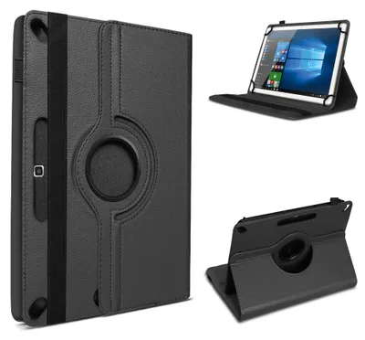 Produktbild von Universal Tablet Hülle 10 - 10.1 Zoll Tasche Schutzhülle Case Cover 360° DrehbarFarbe 360 Uni:Schwarz