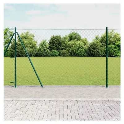 Produktbild von Zaunpfosten Grün 10 x 1,4 m (36 mm Maschenweite) aus Stahl und PVC für Gartenzaun, Hundezaun, Weidezaun und Hühnerzaun