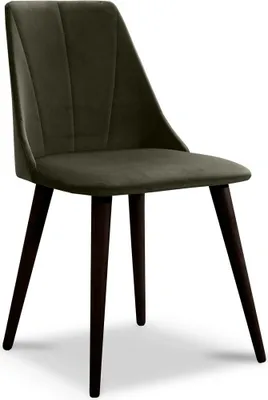 Productafbeelding van Eetkamerstoelen, set van 2, CAROS, massief beuken-wengé hout, bruine stof