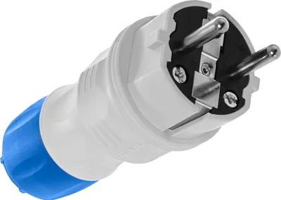 Produktbild von Hermetischer Stecker mit Erdung IP54 16A 2P+Z 250V grau/blau Plastrol W-97976