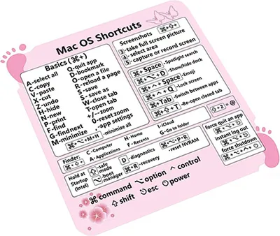 Produktbild von INF Mac Shortcut Tastaturaufkleber Weiß