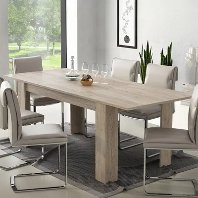 Image de Campora - Table Extensible, 220x90x75h cm Chêne Gris, Extensible