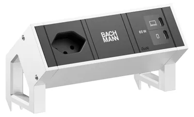 Immagine prodotto di BACHMANN DESK2 1xCH 90° 1xUSB C/C 65 W, L=0,2 m, acciaio inossidabile