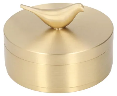 Immagine prodotto di Posacenere oro 4 fessure antivento robusto ottone decorativo uccello statua auto vintage per famiglia ufficio esterno l