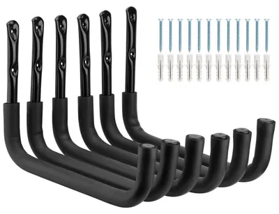 Produktbild von Kajak-Haken - Schwerlast - Aufbewahrungshaken Garage - Wandmontage - 25 kg Kapazität - Für Kajak, Surfbrett, Fahrräder
