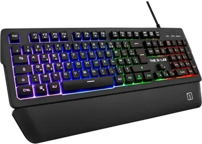 Image de Clavier Gamer The G-Lab KEYZ PALLADIUM, Filaire, RGB, Repose Poignet, Azerty, Noir, 15 Macros Personnalisables, Compatible PC PS4 Xbox One