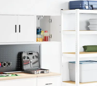 Produktbild von Garagen-Wandschrank Weiß Holzwerkstoff ,Aktenschränke 2025