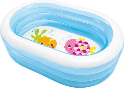 Produktbild von Intex 5748NP, Kinderpool,163 x 107 x 46cm,3 aufblasbare, transparente Ringe, mit Ablassverntil, inkl. Reperaturflicken