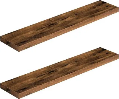 Produktbild von Famanu Wandregal 100 cm - Holzregal für Badezimmer, Schlafzimmer, Küche - rustikales Design