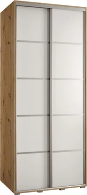 Produktbild von MEBLE KRYSPOL Davos 4 Schrank, zwei Türen - 235,2x120x60 cm - Artisan Weiß Silber