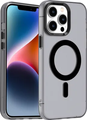 Immagine prodotto di Custodia per iPhone 14 Pro, compatibile con MagSafe, sottile custodia semi-trasparente opaca antiurto Nero