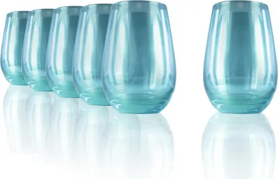 Produktbild von Stölzle Lausitz Mirrors 6 Stück Multifunktionsbecher türkis 352 00 12 MR009 | EAN 4012632298966