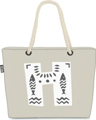 Produktbild von VOID H Dekorative Buchstaben Strandtasche Shopper 58x38x16cm 23L XXL Einkaufstasche Tasche Reisetasche Beach Bag